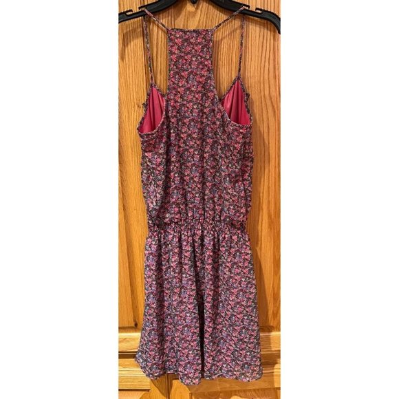 Express Pink Floral Racer Back Flowy Mini Sun Dress Brunch Garden Party‎ Size XS - Picture 3 of 3